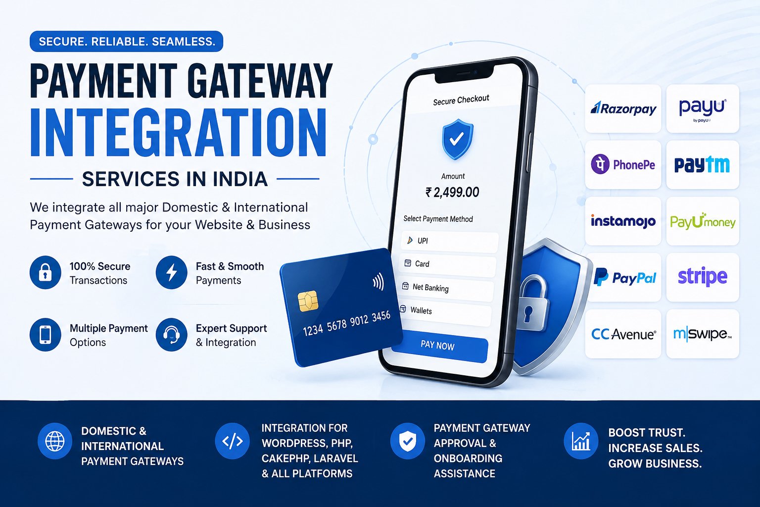 Payment Gateway Integration Services in India – Razorpay PayU PhonePe PayPal