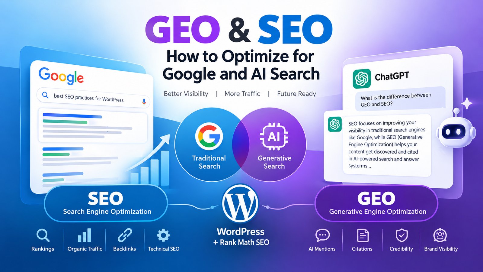 GEO and SEO strategies for Google search and AI-powered search visibility